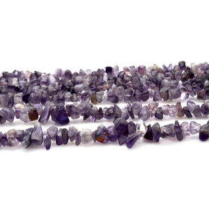 5 Strands Amethyst Gemstone Chip beads | 7-10mm Bead Necklace | Free Form Nugget Chips | Gemstone Chips | Long Bead Strand