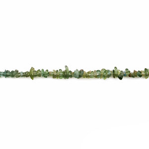 5 Strands Green Apatite Gemstone Chip beads | Bead Necklace | Free Form Nugget Chips | Gemstone Chips | Long Bead Strand
