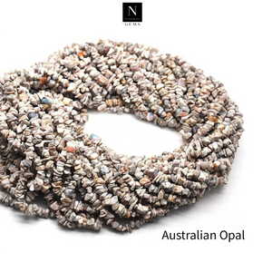 5 Strands Australian Opal Gemstone Chip beads | Bead Necklace | Free Form Nugget Chips | Gemstone Chips | Long Bead Strand