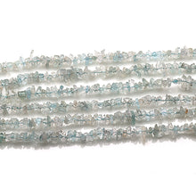 Load image into Gallery viewer, 5 Strands Aquamarine Gemstone Chip beads | Bead Necklace | Free Form Nugget Chips | Gemstone Chips | Long Bead Strand
