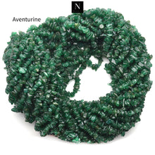 Load image into Gallery viewer, 5 Strands Aventurine Gemstone Chip beads | Bead Necklace | Free Form Nugget Chips | Gemstone Chips | Long Bead Strand
