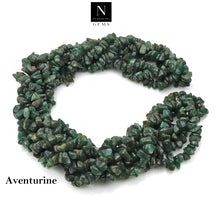 Load image into Gallery viewer, 5 Strands Aventurine Gemstone Chip beads | 7-10mm Bead Necklace | Free Form Nugget Chips | Gemstone Chips | Long Bead Strand
