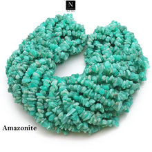 Load image into Gallery viewer, 5 Strands Amazonite Gemstone Chip beads | Bead Necklace | Free Form Nugget Chips | Gemstone Chips | Long Bead Strand
