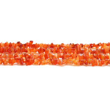 Load image into Gallery viewer, 5 Strands Carnelian Gemstone Chip beads | Bead Necklace | Free Form Nugget Chips | Gemstone Chips | Long Bead Strand
