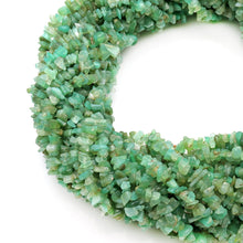 Load image into Gallery viewer, 5 Strands Chrysoprase Gemstone Chip beads | Bead Necklace | Free Form Nugget Chips | Gemstone Chips | Long Bead Strand
