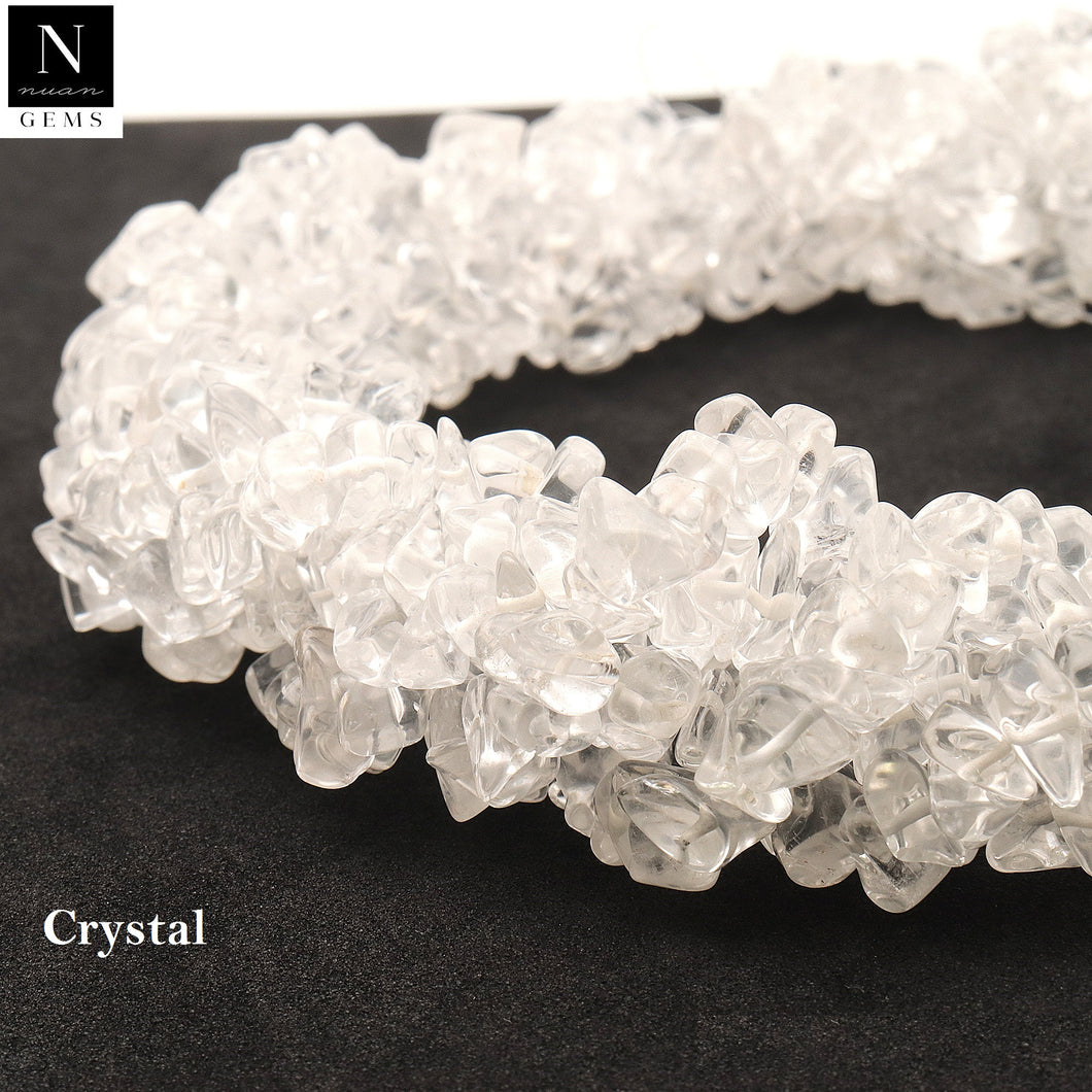 5 Strands Crystal Gemstone Chip beads | 7-10mm Bead Necklace | Free Form Nugget Chips | Gemstone Chips | Long Bead Strand