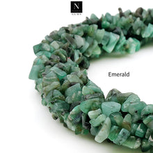 Load image into Gallery viewer, 5 Strands Emerald Gemstone Chip beads | Bead Necklace | Free Form Nugget Chips | Gemstone Chips | Long Bead Strand
