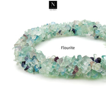 Load image into Gallery viewer, 5 Strands Flourite Gemstone Chip beads | Bead Necklace | Free Form Nugget Chips | Gemstone Chips | Long Bead Strand
