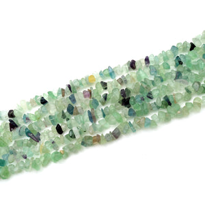 5 Strands Fluorite Gemstone Chip beads | 7-10mm Bead Necklace | Free Form Nugget Chips | Gemstone Chips | Long Bead Strand