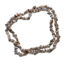 Load image into Gallery viewer, 5 Strands Gray Moonstone Gemstone Chip beads | 7-10mm Bead Necklace | Free Form Nugget Chips | Gemstone Chips | Long Bead Strand
