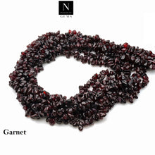 Load image into Gallery viewer, 5 Strands Garnet Gemstone Chip beads | 7-10mm Bead Necklace | Free Form Nugget Chips | Gemstone Chips | Long Bead Strand
