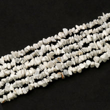Load image into Gallery viewer, 5 Strands Howlite Gemstone Chip beads | 7-10mm Bead Necklace | Free Form Nugget Chips | Gemstone Chips | Long Bead Strand
