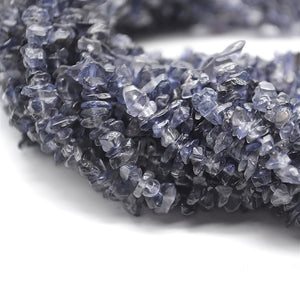 5 Strands Iolite Gemstone Chip beads | Bead Necklace | Free Form Nugget Chips | Gemstone Chips | Long Bead Strand