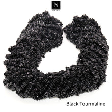 Load image into Gallery viewer, 5 Strands Black Tourmaline Gemstone Chip beads | Bead Necklace | Free Form Nugget Chips | Gemstone Chips | Long Bead Strand
