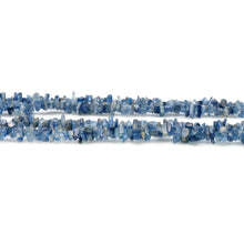 Load image into Gallery viewer, 5 Strands Kyanite Gemstone Chip beads | Bead Necklace | Free Form Nugget Chips | Gemstone Chips | Long Bead Strand

