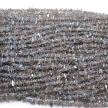 Load image into Gallery viewer, 5 Strands Labradorite Gemstone Chip beads | Bead Necklace | Free Form Nugget Chips | Gemstone Chips | Long Bead Strand
