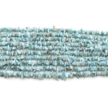 Load image into Gallery viewer, 5 Strands Larimar Gemstone Chip beads | Bead Necklace | Free Form Nugget Chips | Gemstone Chips | Long Bead Strand
