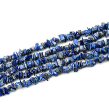 Load image into Gallery viewer, 5 Strands Lapis Gemstone Chip beads | 7-10mm Bead Necklace | Free Form Nugget Chips | Gemstone Chips | Long Bead Strand
