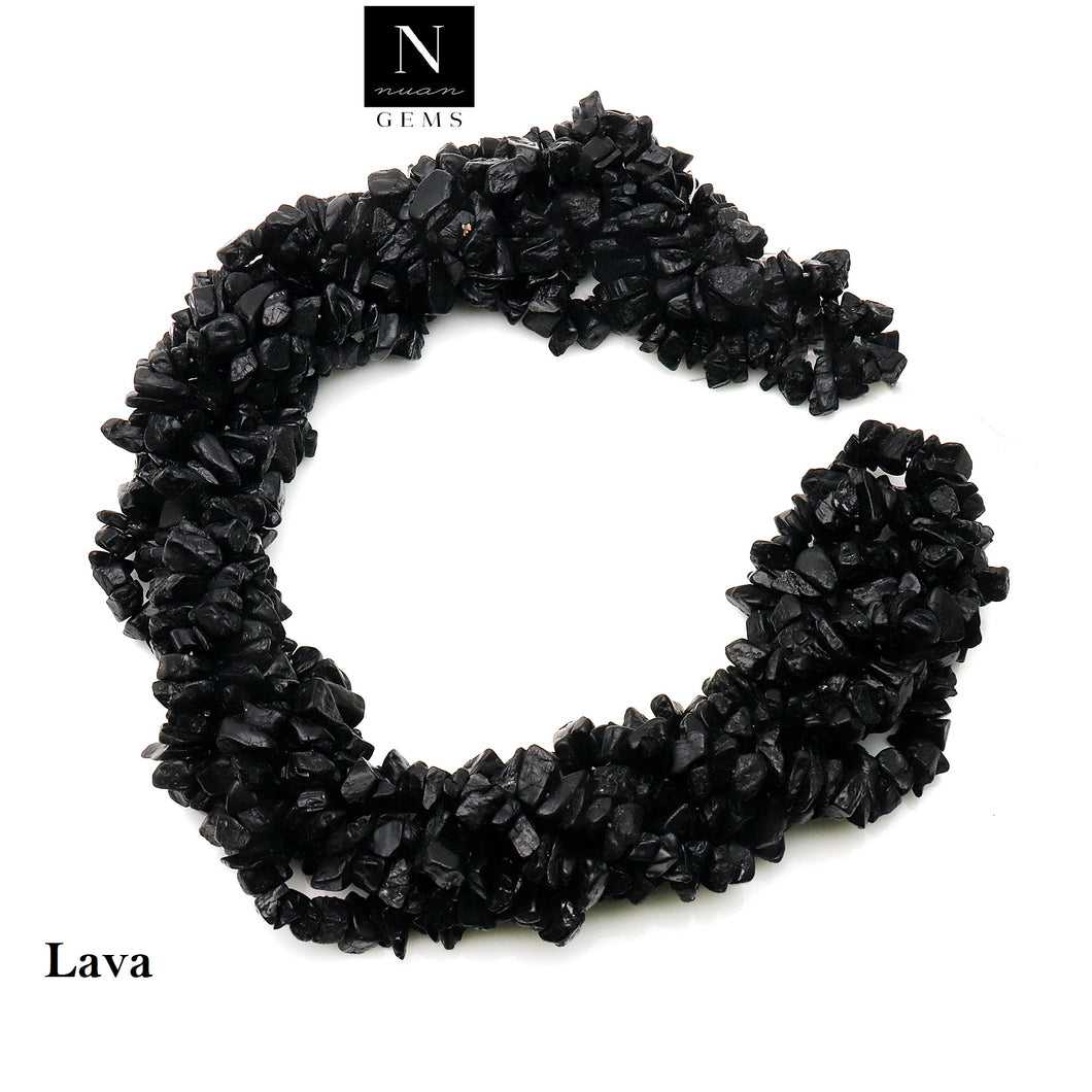 5 Strands Lava Gemstone Chip beads | 7-10mm Bead Necklace | Free Form Nugget Chips | Gemstone Chips | Long Bead Strand