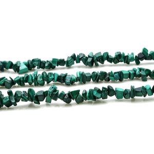 5 Strands Malachite Gemstone Chip beads | 7-10mm Bead Necklace | Free Form Nugget Chips | Gemstone Chips | Long Bead Strand