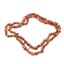 Load image into Gallery viewer, 5 Strands Peach Moonstone Gemstone Chip beads | 7-10mm Bead Necklace | Free Form Nugget Chips | Gemstone Chips | Long Bead Strand
