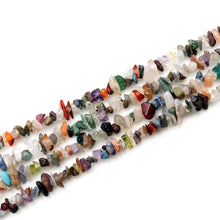 Load image into Gallery viewer, 5 Strands Multi Color Gemstone Chip beads | Bead Necklace | Free Form Nugget Chips | Gemstone Chips | Long Bead Strand
