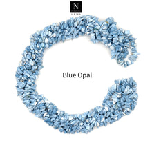 Load image into Gallery viewer, 5 Strands Blue Opal Gemstone Chip beads | Bead Necklace | Free Form Nugget Chips | Gemstone Chips | Long Bead Strand
