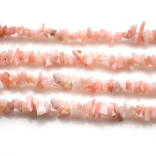 Load image into Gallery viewer, 5 Strands Pink Opal Gemstone Chip beads | Bead Necklace | Free Form Nugget Chips | Gemstone Chips | Long Bead Strand
