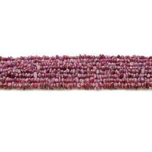 5 Strands Ruby Gemstone Chip beads | Bead Necklace | Free Form Nugget Chips | Gemstone Chips | Long Bead Strand