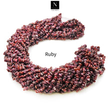 Load image into Gallery viewer, 5 Strands Ruby Gemstone Chip beads | Bead Necklace | Free Form Nugget Chips | Gemstone Chips | Long Bead Strand
