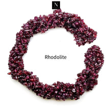 Load image into Gallery viewer, 5 Strands Rhodolite Gemstone Chip beads | Bead Necklace | Free Form Nugget Chips | Gemstone Chips | Long Bead Strand
