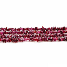 Load image into Gallery viewer, 5 Strands Rhodolite Gemstone Chip beads | Bead Necklace | Free Form Nugget Chips | Gemstone Chips | Long Bead Strand
