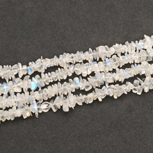 Load image into Gallery viewer, 5 Strands Rainbow Moonstone Gemstone Chip beads | 4-7mm Bead Necklace | Free Form Nugget Chips | Gemstone Chips | Long Bead Strand
