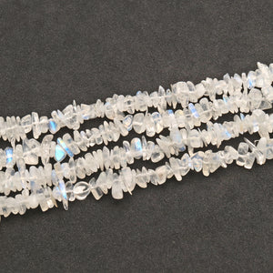 5 Strands Rainbow Moonstone Gemstone Chip beads | 4-7mm Bead Necklace | Free Form Nugget Chips | Gemstone Chips | Long Bead Strand