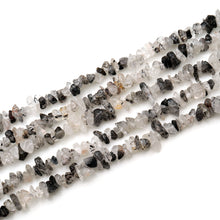 Load image into Gallery viewer, 5 Strands Rutilated Gemstone Chip beads | Bead Necklace | Free Form Nugget Chips | Gemstone Chips | Long Bead Strand
