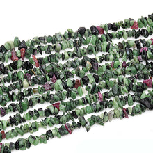 Load image into Gallery viewer, 5 Strands Ruby Zoisite Gemstone Chip beads | Bead Necklace | Free Form Nugget Chips | Gemstone Chips | Long Bead Strand
