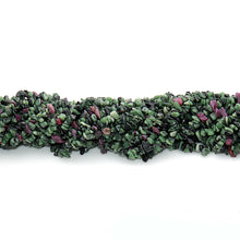 Load image into Gallery viewer, 5 Strands Ruby Zoisite Gemstone Chip beads | Bead Necklace | Free Form Nugget Chips | Gemstone Chips | Long Bead Strand
