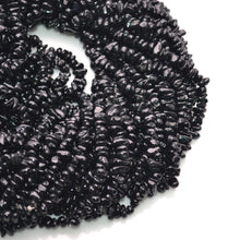 Load image into Gallery viewer, 5 Strands Black Spinel Gemstone Chip beads | Bead Necklace | Free Form Nugget Chips | Gemstone Chips | Long Bead Strand
