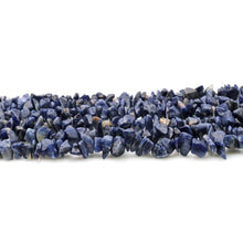 Load image into Gallery viewer, 5 Strands Sodalite Gemstone Chip beads | 7-10mm Bead Necklace | Free Form Nugget Chips | Gemstone Chips | Long Bead Strand
