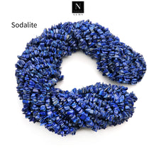 Load image into Gallery viewer, 5 Strands Sodalite Gemstone Chip beads | Bead Necklace | Free Form Nugget Chips | Gemstone Chips | Long Bead Strand
