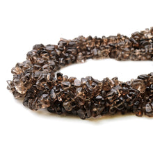 Load image into Gallery viewer, 5 Strands Smoky Topaz Gemstone Chip beads | 7-10mm Bead Necklace | Free Form Nugget Chips | Gemstone Chips | Long Bead Strand
