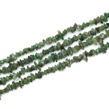 Load image into Gallery viewer, 5 Strands Tsavorite Gemstone Chip beads | Bead Necklace | Free Form Nugget Chips | Gemstone Chips | Long Bead Strand
