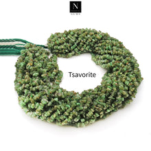Load image into Gallery viewer, 5 Strands Tsavorite Gemstone Chip beads | Bead Necklace | Free Form Nugget Chips | Gemstone Chips | Long Bead Strand
