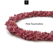 Load image into Gallery viewer, 5 Strands Pink Tourmaline Gemstone Chip beads | Bead Necklace | Free Form Nugget Chips | Gemstone Chips | Long Bead Strand
