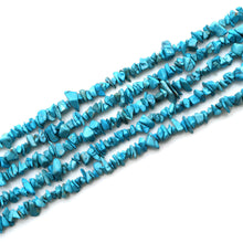 Load image into Gallery viewer, 5 Strands Turquoise Gemstone Chip beads | Bead Necklace | Free Form Nugget Chips | Gemstone Chips | Long Bead Strand
