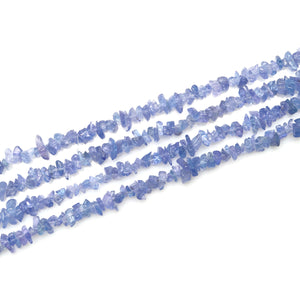 5 Strands Tanzanite Gemstone Chip beads | Bead Necklace | Free Form Nugget Chips | Gemstone Chips | Long Bead Strand