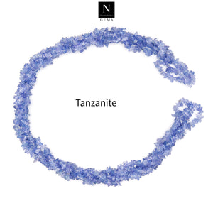 5 Strands Tanzanite Gemstone Chip beads | Bead Necklace | Free Form Nugget Chips | Gemstone Chips | Long Bead Strand