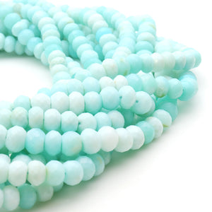 5 Strand Set Green Opal Rondelle Gemstone Beads | Jewellery making Beads | Natural Gemstone | Bead Necklace | Bead Bracelet | Wholesale Beads