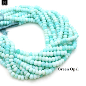 5 Strand Set Green Opal Rondelle Gemstone Beads | Jewellery making Beads | Natural Gemstone | Bead Necklace | Bead Bracelet | Wholesale Beads