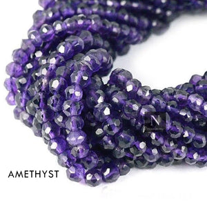 Amethyst Rondelle Gemstone Beads | Jewellery making Beads | Natural Gemstone | Bead Necklace | Bead Bracelet | Wholesale Beads